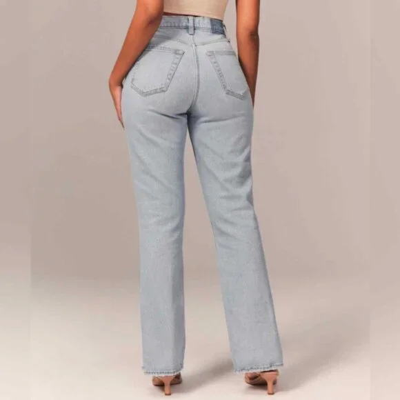 Abercrombie & Fitch 90's Ultra high rise straights sz8 - Picture 2 of 4